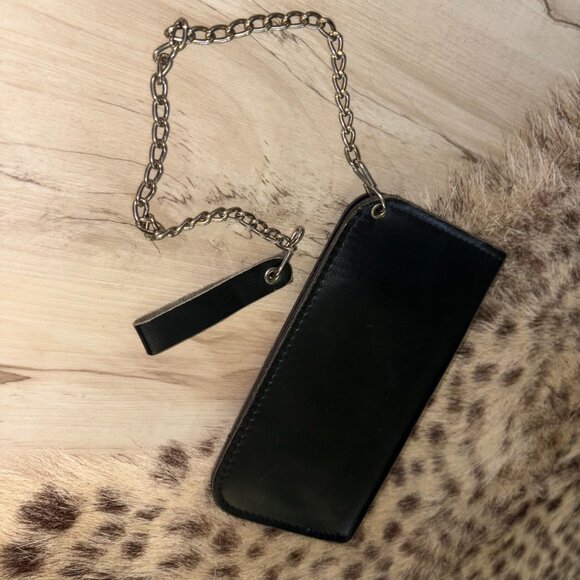 Vintage Black Genuine Leather Chain Wallet - Picture 7 of 7